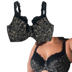 Fit Fully Yours Serena Underwire Lace Full Coverage Bra Leopard Print Size 34K
